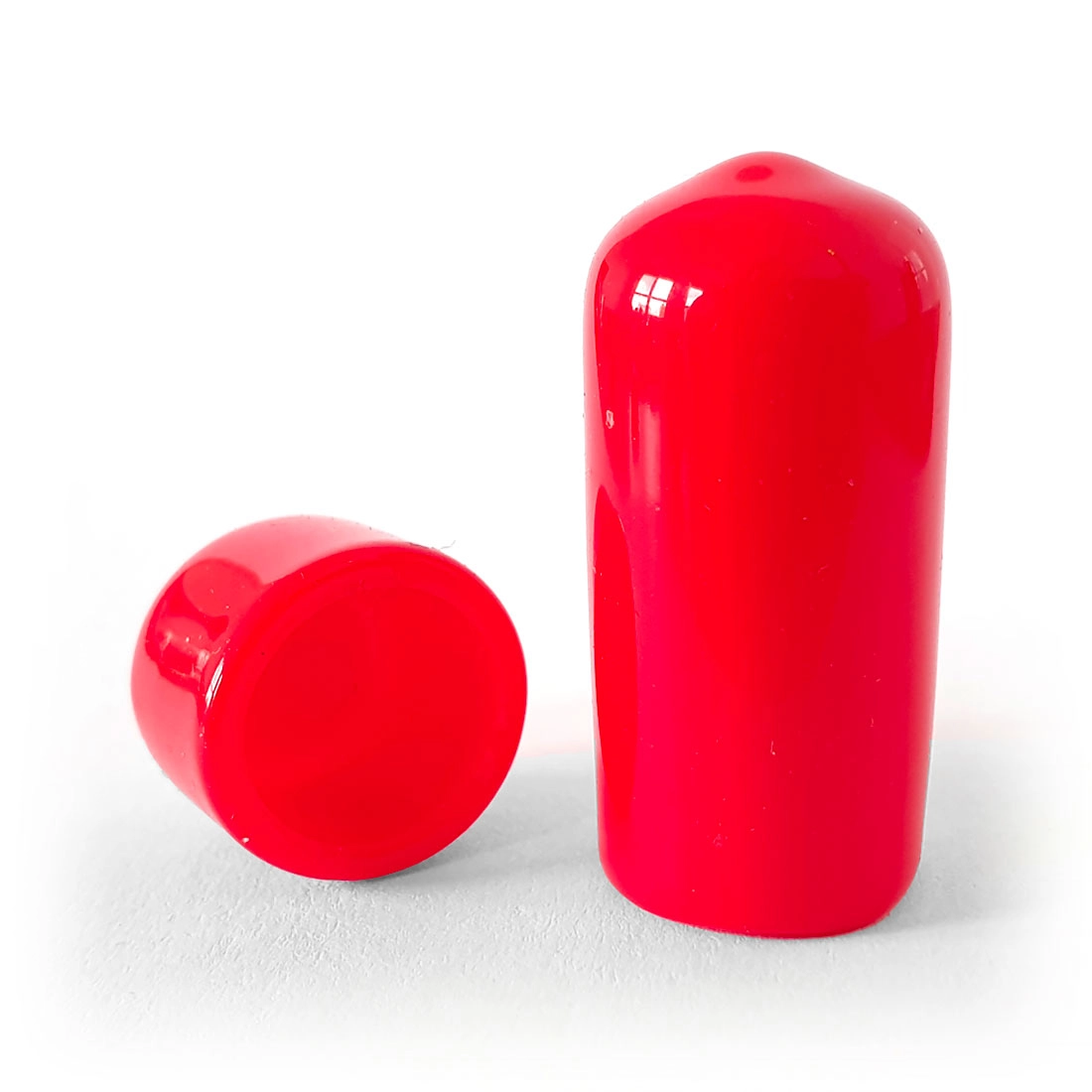 Krytky pružné kruhové, PVC, červené