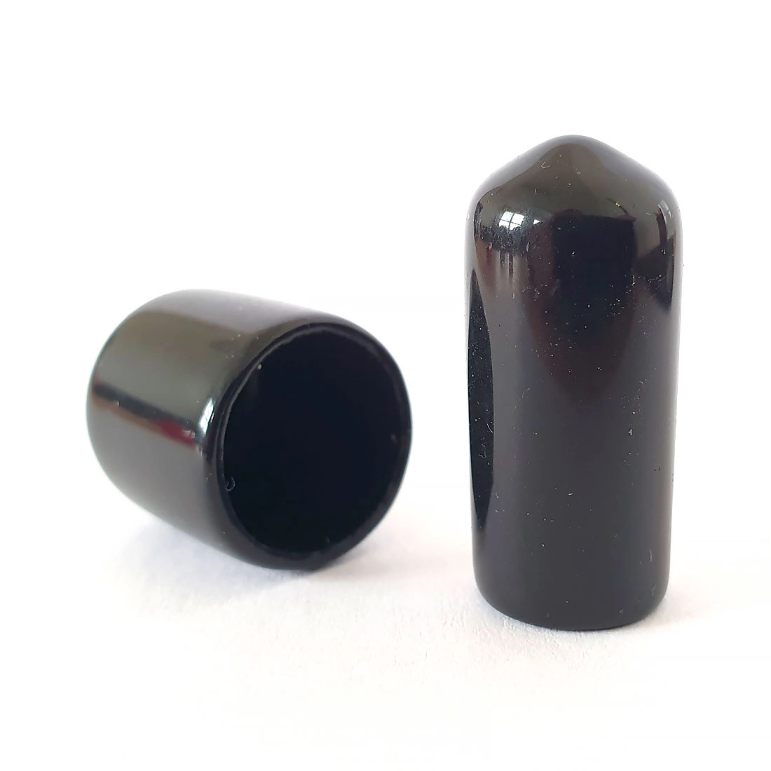 Flexible cylindrical caps, PVC, black