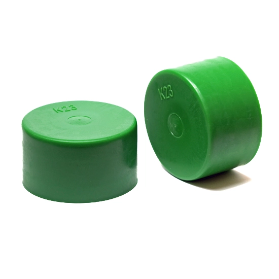 Krytka žebrovaná D=36,6mm zelená LDPE